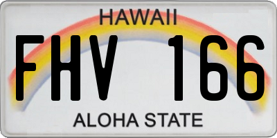 HI license plate FHV166