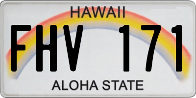 HI license plate FHV171