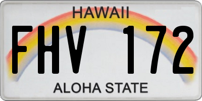 HI license plate FHV172