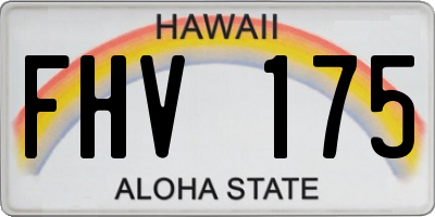 HI license plate FHV175