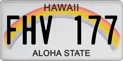 HI license plate FHV177