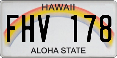 HI license plate FHV178