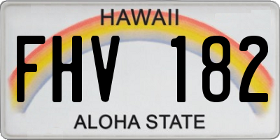 HI license plate FHV182