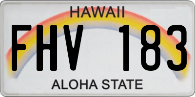 HI license plate FHV183