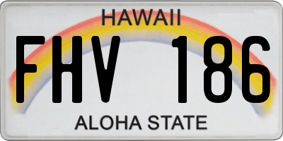 HI license plate FHV186