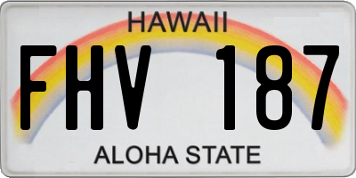 HI license plate FHV187