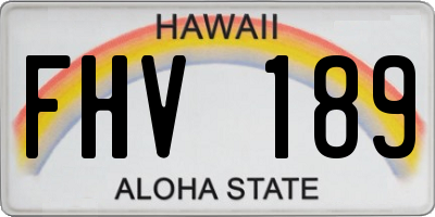 HI license plate FHV189
