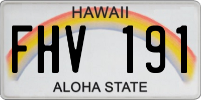 HI license plate FHV191