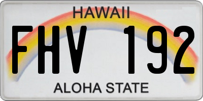 HI license plate FHV192