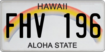 HI license plate FHV196