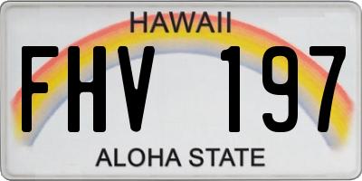 HI license plate FHV197