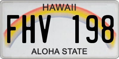 HI license plate FHV198