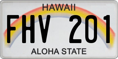 HI license plate FHV201