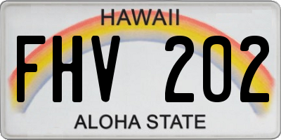 HI license plate FHV202
