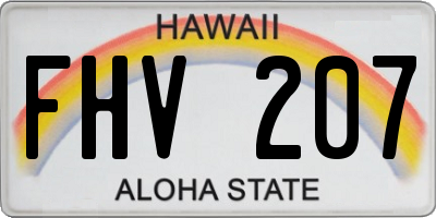 HI license plate FHV207