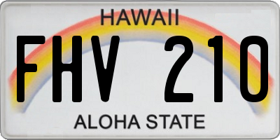 HI license plate FHV210