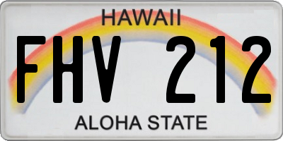 HI license plate FHV212