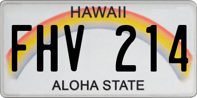 HI license plate FHV214