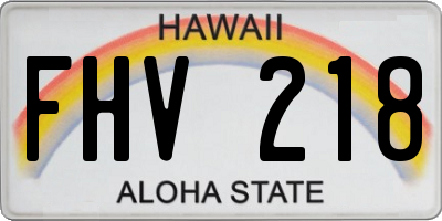 HI license plate FHV218