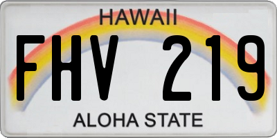 HI license plate FHV219