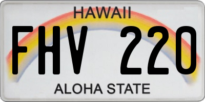 HI license plate FHV220