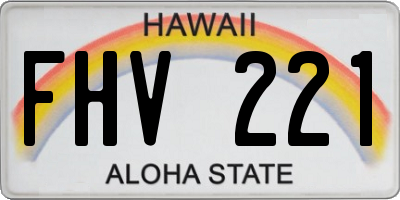 HI license plate FHV221