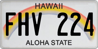 HI license plate FHV224