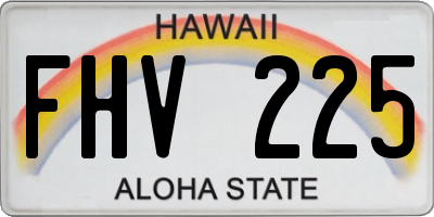 HI license plate FHV225