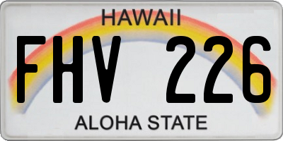HI license plate FHV226