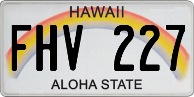 HI license plate FHV227