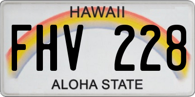 HI license plate FHV228