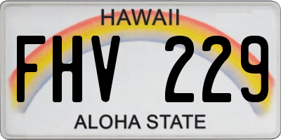 HI license plate FHV229