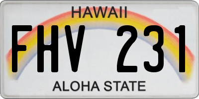 HI license plate FHV231