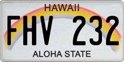 HI license plate FHV232