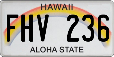 HI license plate FHV236