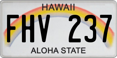 HI license plate FHV237