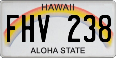 HI license plate FHV238