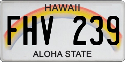 HI license plate FHV239