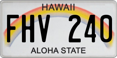 HI license plate FHV240