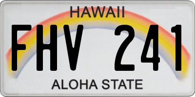 HI license plate FHV241