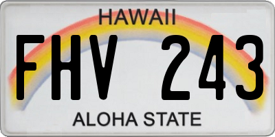 HI license plate FHV243