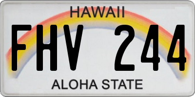 HI license plate FHV244