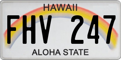 HI license plate FHV247