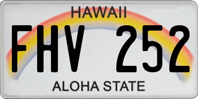 HI license plate FHV252