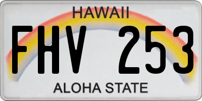 HI license plate FHV253