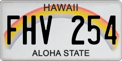 HI license plate FHV254