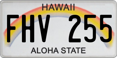 HI license plate FHV255