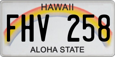 HI license plate FHV258
