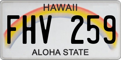 HI license plate FHV259