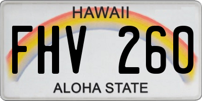 HI license plate FHV260